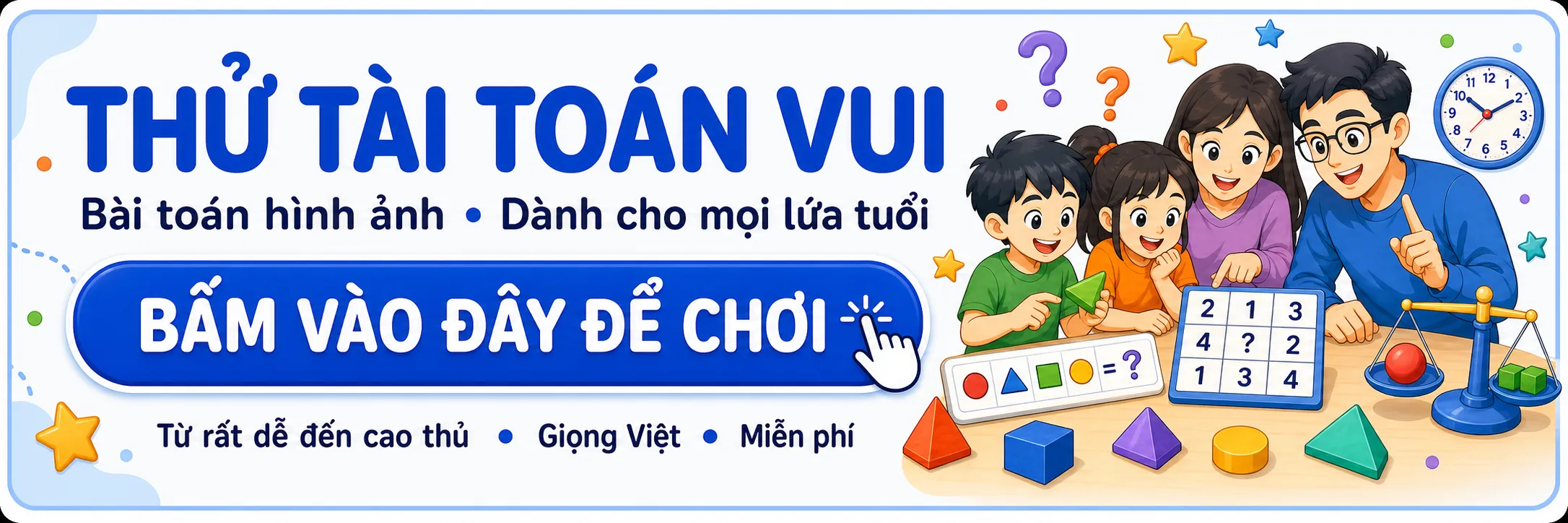 Thử tài Toán vui bằng hình ảnh dành cho mọi lứa tuổi