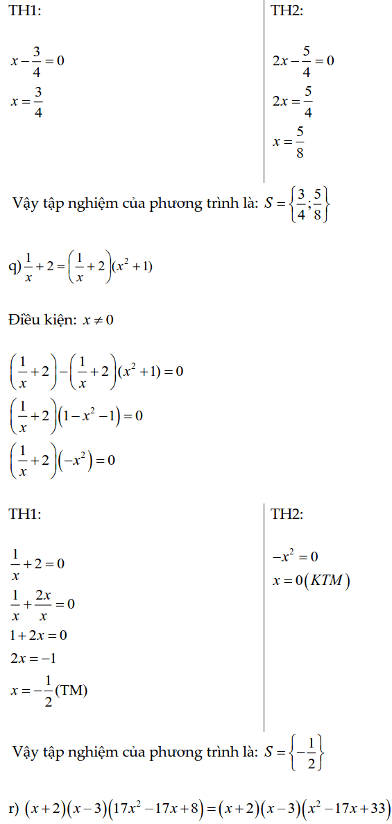 Bài tập phương trình bậc nhất, phương trình tích có lời giải