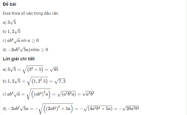 Bài tập rút gọn biểu thức chứa căn thức bậc 2 có lời giải