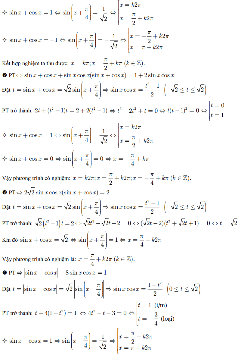 Cách giải một số dạng phương trình lượng giác
