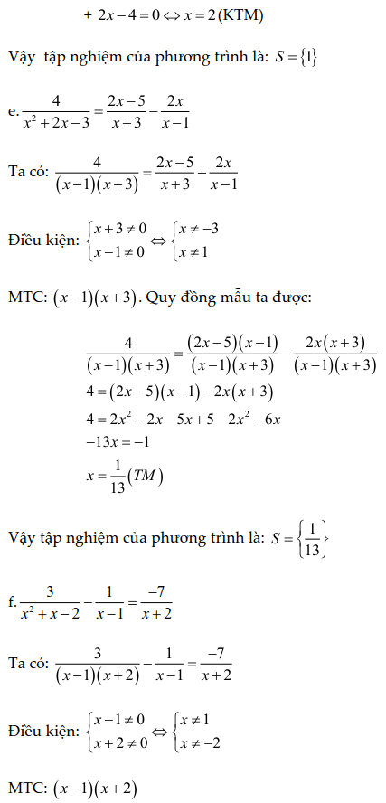 Cách giải phương trình chứa ẩn ở mẫu lớp 8