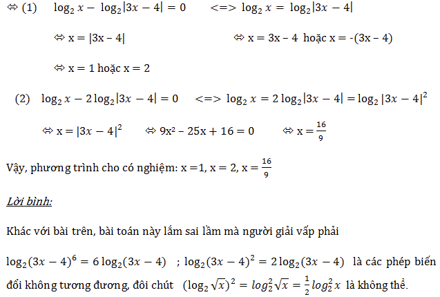 Giải phương trình logarit bằng phương pháp đưa về cùng cơ số