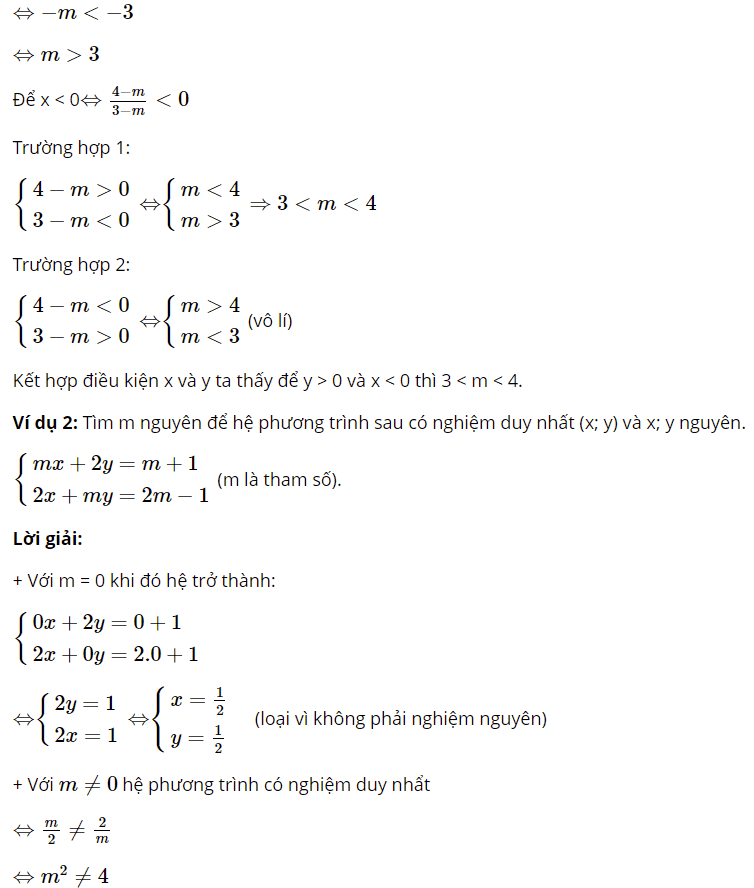 Cách giải hệ phương trình có chứa tham số