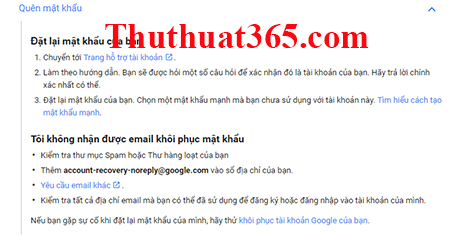 Hướng dẫn thay đổi, tìm lại mật khẩu gmail, tài khoản google