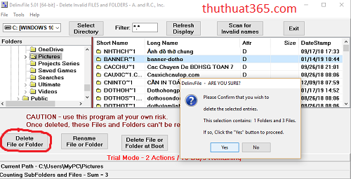 Cách xóa file, folder cứng đầu hiệu quả mà đơn giản nhất bằng phần mềm Delinvfile