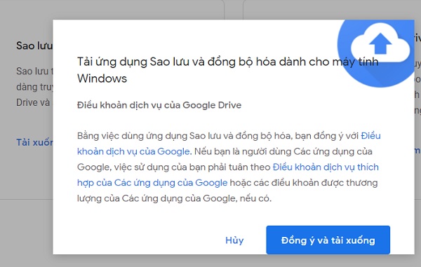 Đồng bộ hóa dữ liệu trên máy tính lên Google drive