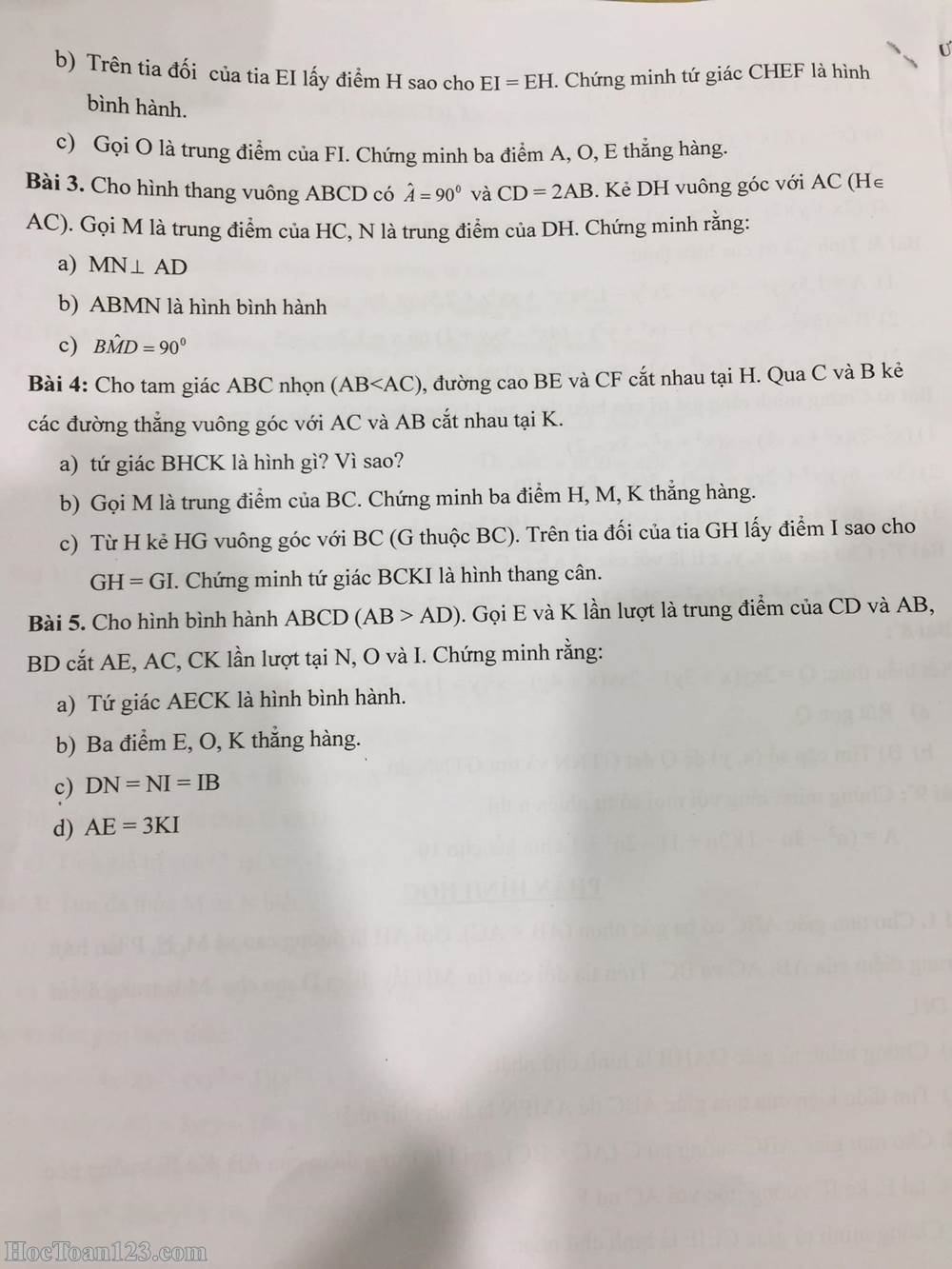 Đề cương ôn tập giữa HK1 môn Toán 8 THCS Nguyễn Trãi 2023-2024