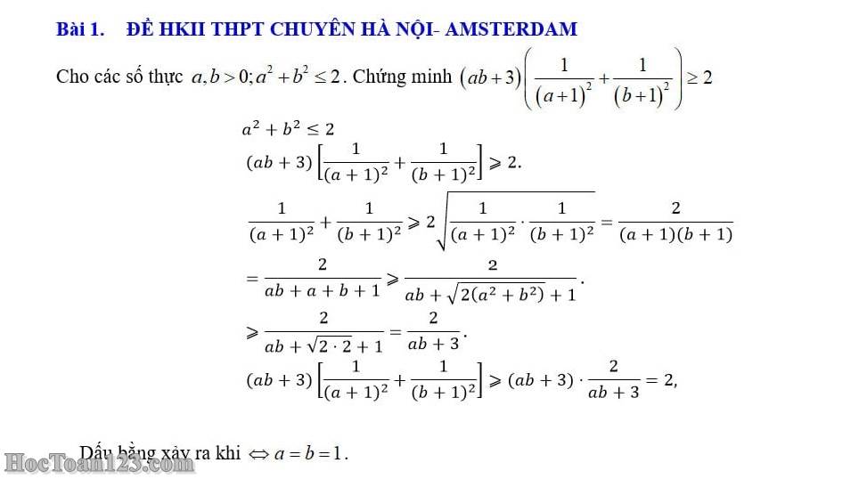 Đề kiểm tra HK2 Toán 9 THPT chuyên Hà Nội - Amsterdam 2023-2024