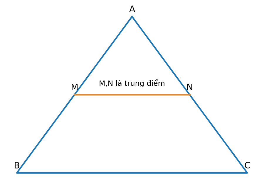 Đường trung bình của tam giác minh họa tuần 11