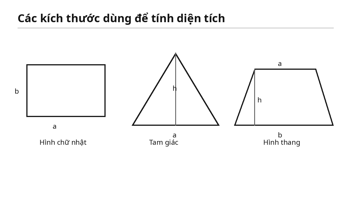 Kích thước dùng để tính diện tích