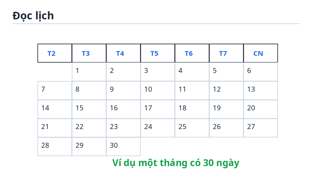 Đọc lịch