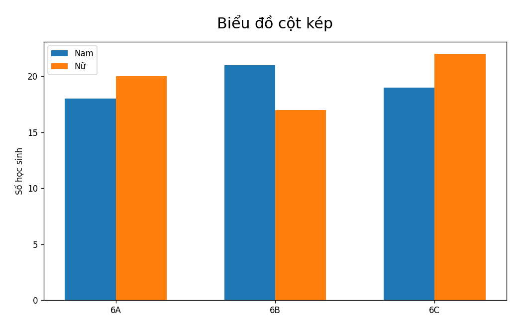 Minh họa Biểu đồ cột kép – Toán lớp 6 KNTT