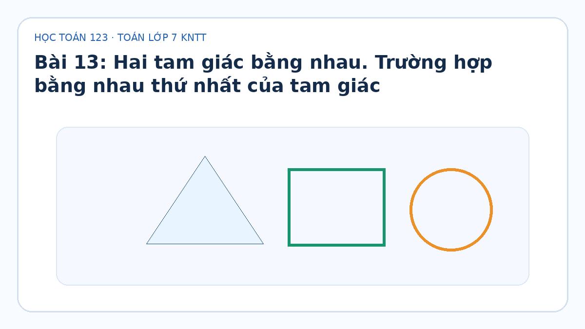 Minh họa Hai tam giác bằng nhau. Trường hợp bằng nhau thứ nhất của tam giác – Toán lớp 7 KNTT