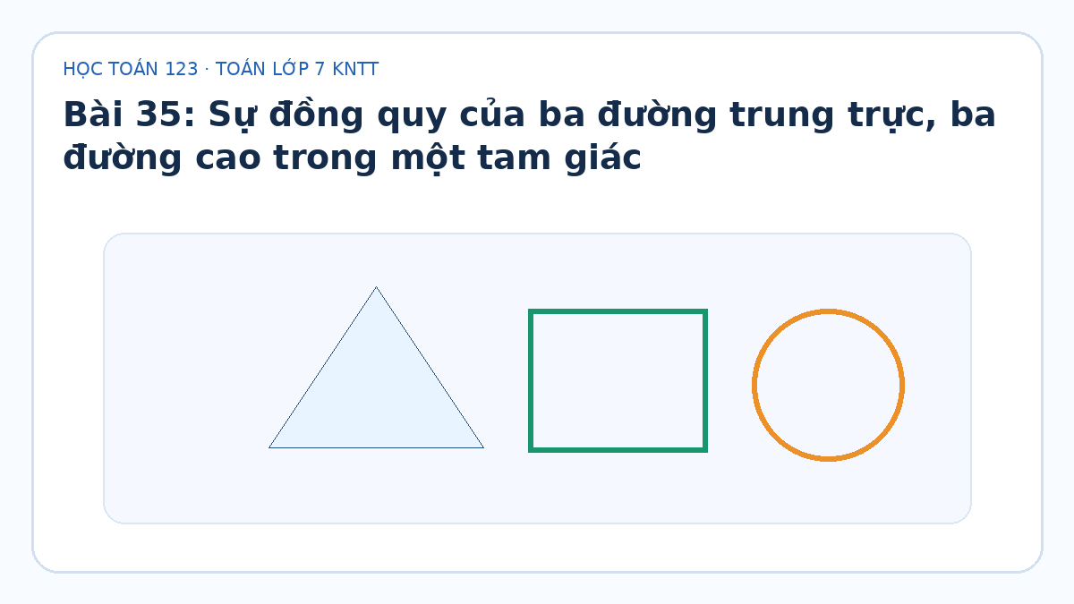 Minh họa Sự đồng quy của ba đường trung trực, ba đường cao trong một tam giác – Toán lớp 7 KNTT