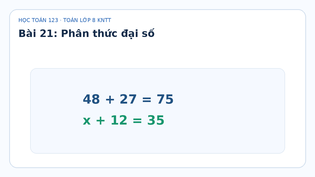 Minh họa Phân thức đại số – Toán lớp 8 KNTT