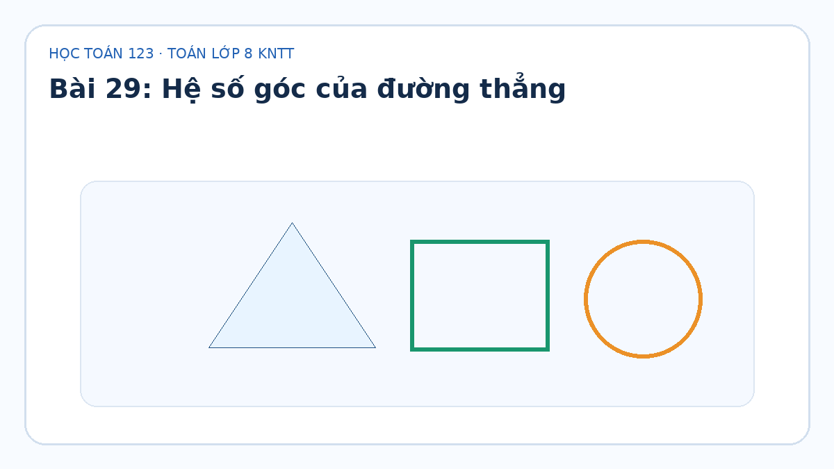Minh họa Hệ số góc của đường thẳng – Toán lớp 8 KNTT
