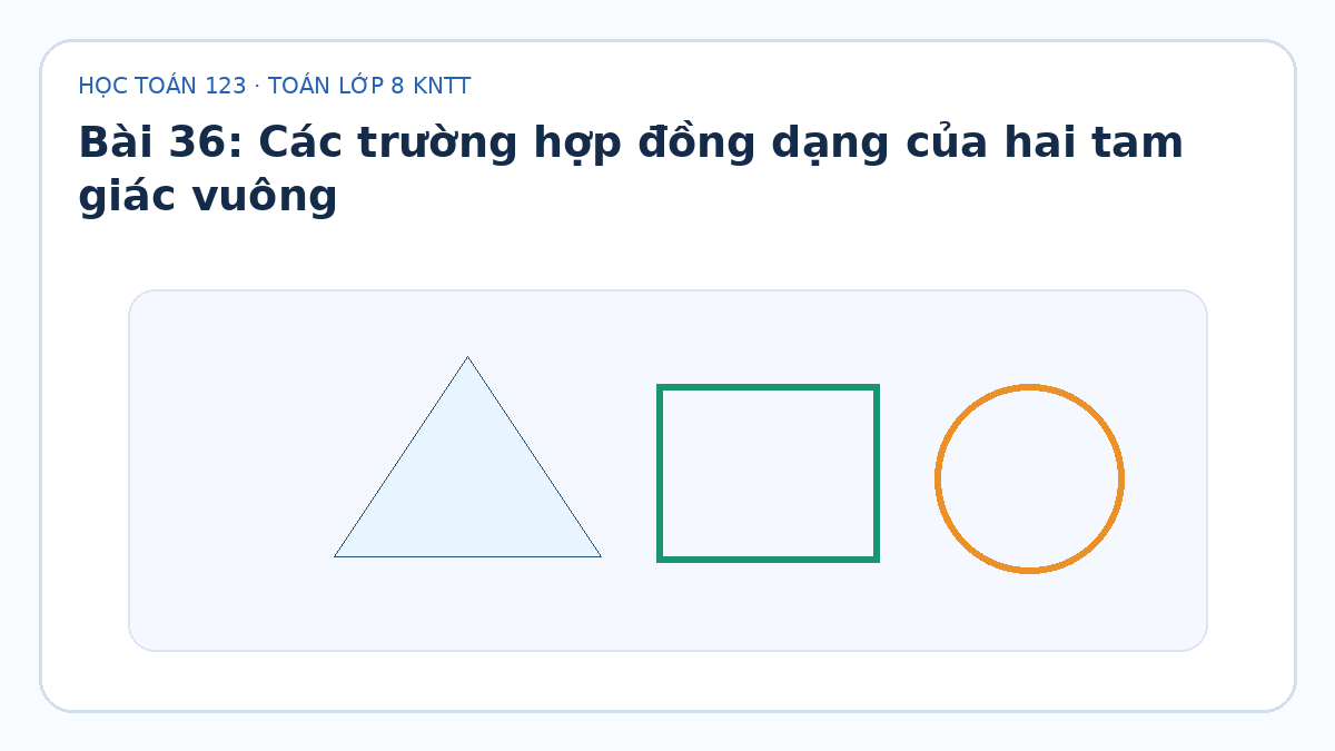 Minh họa Các trường hợp đồng dạng của hai tam giác vuông – Toán lớp 8 KNTT