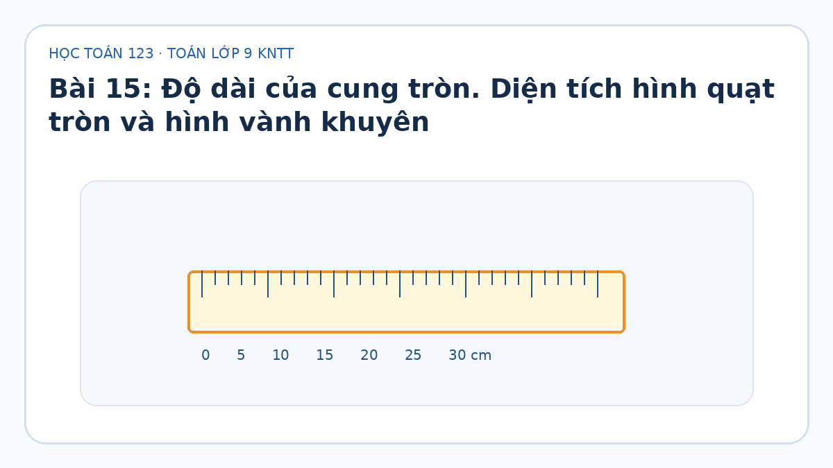 Minh họa Độ dài của cung tròn. Diện tích hình quạt tròn và hình vành khuyên – Toán lớp 9 KNTT