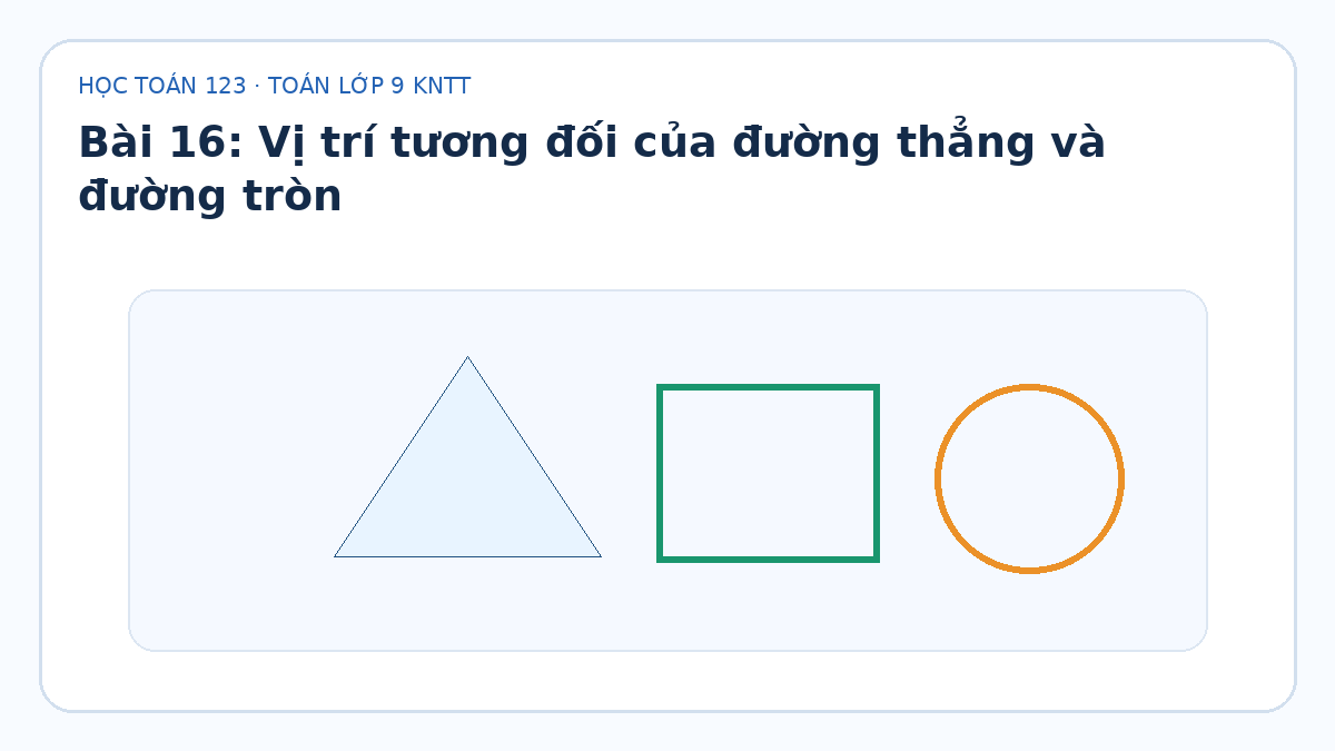 Minh họa Vị trí tương đối của đường thẳng và đường tròn – Toán lớp 9 KNTT