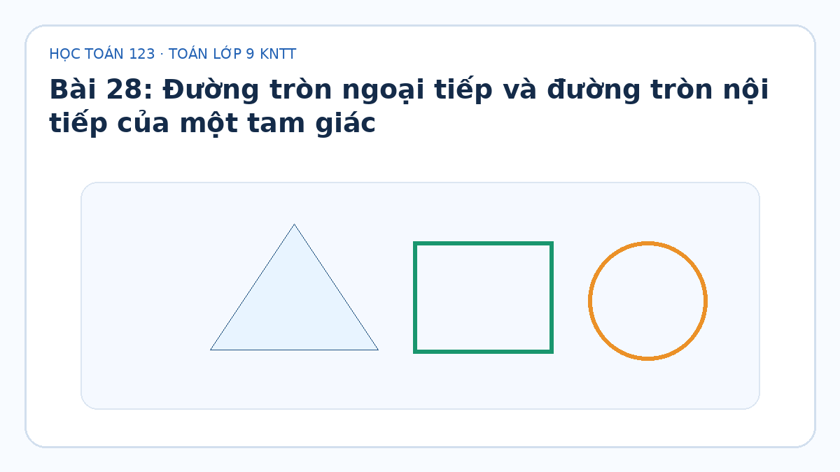 Minh họa Đường tròn ngoại tiếp và đường tròn nội tiếp của một tam giác – Toán lớp 9 KNTT