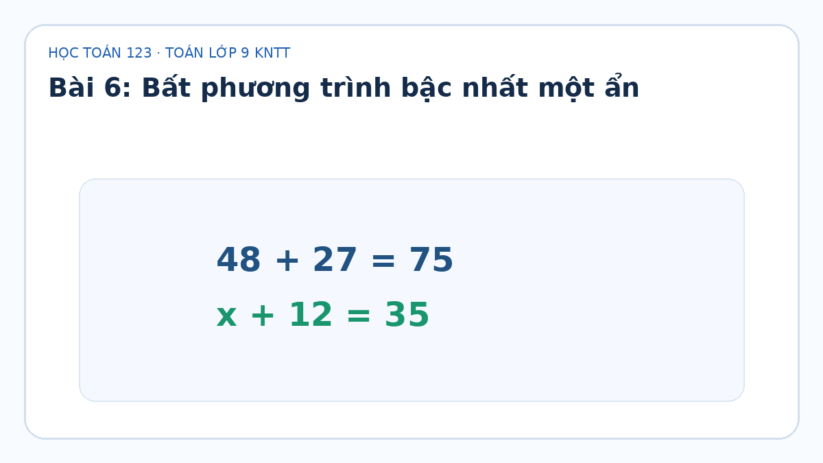 Minh họa Bất phương trình bậc nhất một ẩn – Toán lớp 9 KNTT
